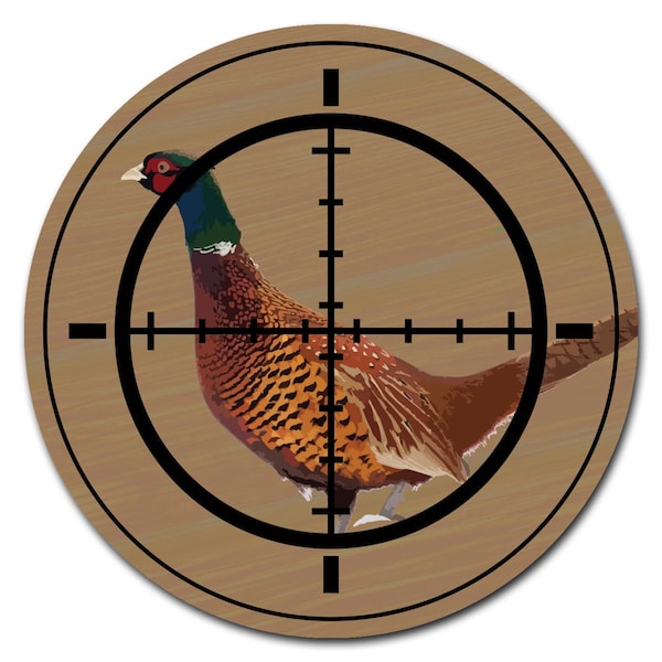 Pheasant Hunter Circle Vinyl Laminated Decal